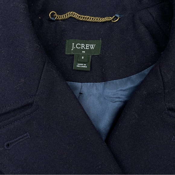 J. Crew Classic Navy Pea Coat with Gold Buttons size 2 woman’s - Picture 5 of 7